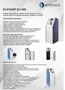 Deposito + Clasificador de Billetes Elicount ELICASH-500