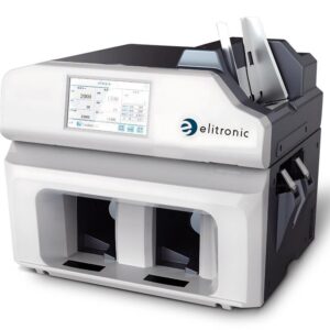 Equipado con 2 apiladores y 1 apilador de rechazos, el ELI-210 maquina clasificadora de dinero clasifica con precisión y rapidez billetes mixtos por aptitud, denominación, cara y orientación. Adecuado para múltiples aplicaciones y entornos, el clasificador de dinero ELI-210 transforma sus operaciones de administración de efectivo con una mayor productividad de clasificación por aptitud y reciclaje de billetes en sucursales, incluso en lugares donde el espacio es escaso. Un máquina clasificadora de moneda que ofrece un procesamiento rápido, eficiente y continuo de volúmenes medianos de billetes.
